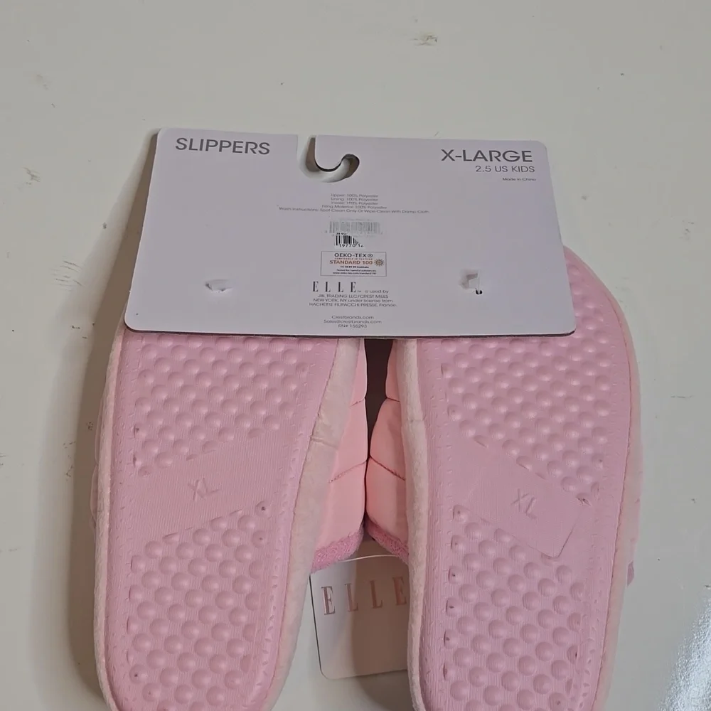 ELLE Girls Light Pink Slipper XL 2.5